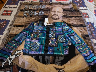 Nuevo Blazer Chaqueta de Noche de Lentejuelas Laurence Kazar Años 80 De Colección Colores Joya Talla PL Foto 1 de 4