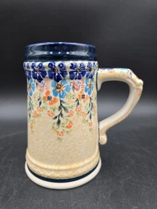 Polnische Keramik Stein Becher Floral 6" - Bild 1 von 10