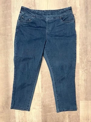 Blair  Jeans Women's Size 18 PS Dark Blue Pull On Elastic Waist Tapered Stretch - Image 1 of 4