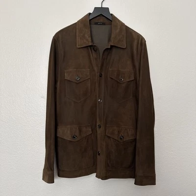 Chaqueta exterior de gamuza Tom Ford para hombre | Marrón chocolate | Talla 52 Foto 1 de 4