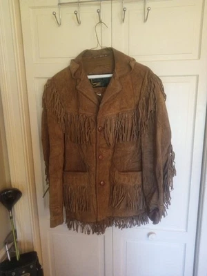 Chaqueta Rancher Western Vintage Por Schott Bros Flecos Cuero HECHA EN EE. UU. Talla 38 Foto 1 de 4
