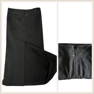 Armani Exchange Y2K Maxirock V-Taille Kunstlederbesatz Frontschlitz schwarz Gr. 6 - Bild 1 von 10