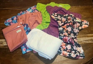 Wegreeco Cloth Diapers 5 Pack with 5 Inserts & 1 Wet Bag  - Picture 1 of 9