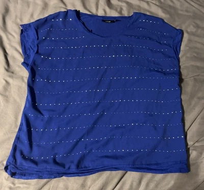 Apt. 9 Women's Blue Short Sleeve Top Size PL - Image 1 of 2
