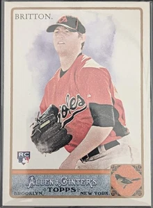 2011 TOPPS ALLEN & GINTER ZACH BRITTON ROOKIE CARD #97 BALTIMORE ORIOLES RC - Picture 1 of 2