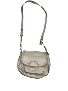 H&M kleine Umhängetasche mit verstellbarem Riemen grau mit silbernen Beschlägen - Bild 1 von 3