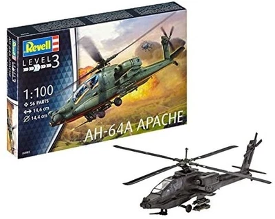 REVELL, AH-64A Apache Hubschrauber zum Zusammenbauen und Lackieren, 1/100, RE... - Bild 1 von 4