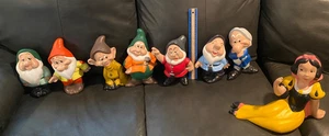 Disney Snow White & the Seven Dwarfs Large Ceramic Figurine Set Excellent -1978 - Picture 1 of 13