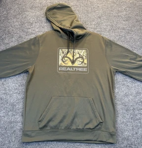 Men’s Realtree Camo Logo Hoodie XL Pullover Green Sweatshirt Good Condition - Picture 1 of 9