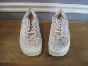 Skechers Shape Ups White Leather Toning Sneakers Womens Size 10 Shoes - Picture 1 of 11