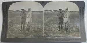 WW1 MARESCIALLO HAIG & GEN. ANTOINE RECENSIONE FRANCESE 1° DIV. CARTOLINA KEYSTONE STEREOVIEW - Foto 1 di 5