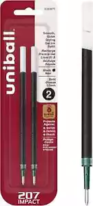 Uniball Signo 207 Impact RT Retractable Gel Pen, 2 2 Count (Pack of 1), Black - Picture 1 of 5