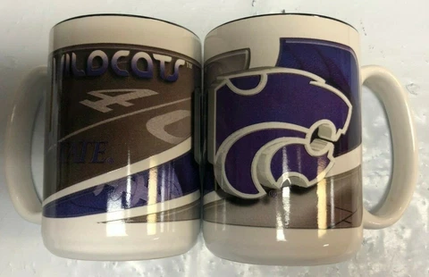 Kansas State Wildcats 15oz 2 Tone Sublimated Coffee Mug SET OF 2 Cover
