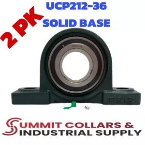(2 PIECES) 2-1/4" Pillow Block Bearing, UCP212-36 Solid Base P212 - Picture 1 of 3
