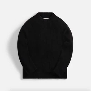 NWT $2180 Jil Sander Black Cotton Structured Rib Wrap Back Sweater 50IT/Medium - Picture 1 of 10