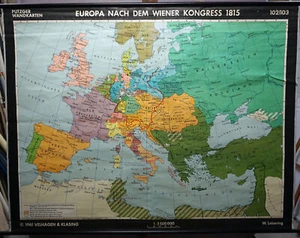 history map rollable wall chart congress of Vienna 1815 - Picture 1 of 1