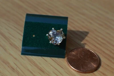 PENDIENTE ÚNICO ~ 3.18ct Topacio Dorado Brasileño Solitario Plata Fina 9mm Corazón Foto 1 de 4