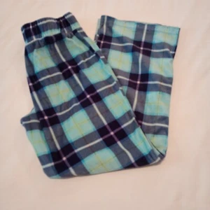 Justice Girls Pajama Pants Size M 10 Blue Plaid Flame Resistant Fleece Plush EUC - Picture 1 of 13