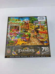 Master Pieces Jigsaw Puzzle Farmers Market 750 Piece w/ Poster NEW SEALED - Picture 1 of 6