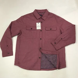 UNTUCKit Hombre Camisa Botón Chaqueta Franela Forrada Borgoña XL Ziraldo Nueva $148 - Imagen 1 de 14