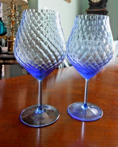 TWO Blue Wine Goblets CASKATA Phoebe - Picture 1 of 8