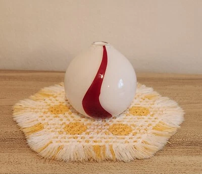 Lâmpada de Natal branca com listras vermelhas vaso de lágrima difusor de vidro decoração de férias - Imagem 1 de 4