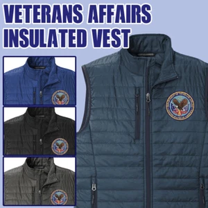 Department of Veterans Affairs Embroidered Insulated Puffy Vest With Pockets - Picture 1 of 13