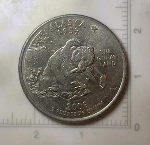 2008 P Alaska State Quarter - Die Chip Extra Claw Error & DDR Error - Picture 1 of 7