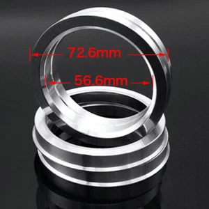 4pcs Alloy Customize Made Wheel Spacer Spigot Hub Centric Rings 72.6mm to 56.6mm - Foto 1 di 9