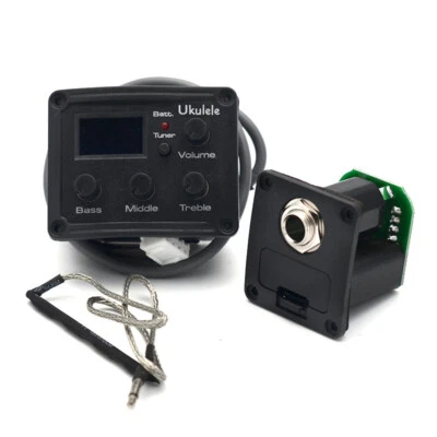 for Hawaiian UK Ukulele Piezo Preamp Bridge Pickups 3-Bands EQ Equalizer Tuner - Image 1 of 4