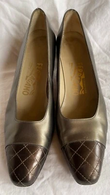 SALVATORE FERRAGAMO, ZAPATOS DE ESPECTADOR VINTAGE PARA MUJER, 8AA, USADOS EN EXCELENTE ESTADO Foto 1 de 4