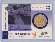 Donn Clendenon NY Mets 2001 Legends of NY Game Used Legendary AUTO Bat Card