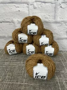 Set of 7 Ice Yarns Wool Worsted 50 Acrylic 110m 50gr / 5mm Brown NWT - Picture 1 of 2