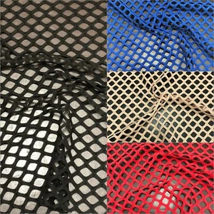 Polyester Big Diamond Mesh 15mm Hole Size 2 ways Stretch See Through Fabric - Picture 1 of 9