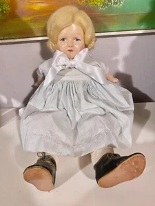 Antica Bambola in Cartapesta e Paglia Doll Poupee Puppen Vintage - Foto 1 di 5