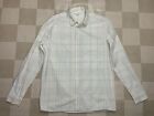 Cos Men Ivory Plaid Big Pocket Button Up Shirt 100% Cotton Size Small