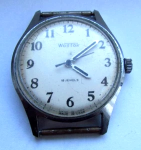 VINTAGE SOVIET RUSSIA USSR WRIST MENS WATCH VOSTOK MECHANICS NOT WORKING RARE - Picture 1 of 19