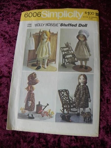 HOLLY HOBBIE HOBBY Stuff Doll Pattern w/ Clothing Simplicity 6006 VTG 1973 UNCUT - Picture 1 of 3