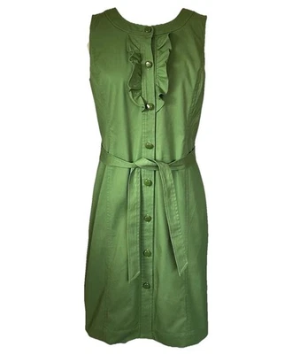 Talbots Women’s 8 Petite Sleeveless Shirt Dress Kelly Green - Image 1 of 4