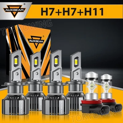 For Audi A4 / A4 Quattr 2002-2014 AUXBEAM LED Headlight High Low Beam+Fog Light - Image 1 of 4