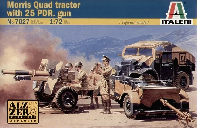 Morris Quad Tractor and 25pdr Gun - 1:72 - 7027 - Italeri - Immagine 1 di 1