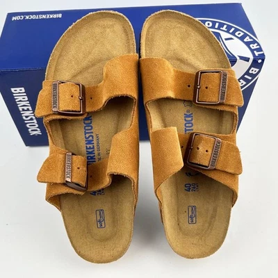 Birkenstock Arizona Soft Footbed Clogs Mink Suede Leather Unisex Sandals 37-45 - Image 1 of 4
