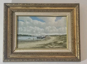 Ein signiertes Öl an Bord einer Küstenlandschaft aus dem frühen 20. Jahrhundert, gerahmt - Bild 1 von 7