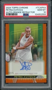 2024 Topps Chrome Orange Refractor Petra Kvitova #TCA-PKA Auto /25 PSA 10 - Bild 1 von 2
