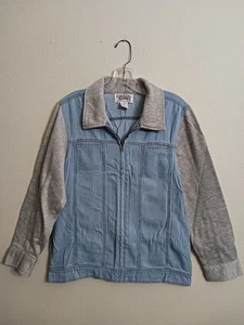 Country Store 40" Oberweite Damen M dünne Denim grau Strick Jeans Jacke - Bild 1 von 3