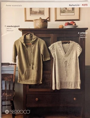 Berroco Knitting Book 273 Naturlin Knit Sweater Tote Table Runner Home Decor - Image 1 of 4