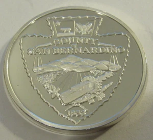 2003 condado de San Bernardino, CA 150 aniversario. 1 oz troy Redondo de plata fina .999 - Imagen 1 de 2