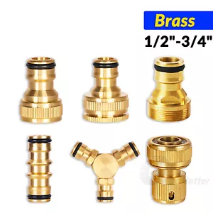 Brass Tap Connector Adaptor Universal Garden Water Fit Hose Pipe Tap Female Male - Picture 1 of 13