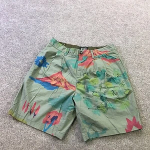 Scotch And Soda Shorts Mens 31 Green Purple Floral Hawaiian Pleated Twilt - Picture 1 of 10