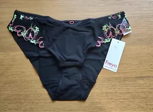 FREYA black Loveland embroidered knickers brief pant size 10 12 NEW - Picture 1 of 3